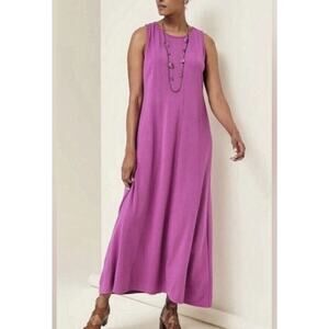 j jill wearever dress Double Face Jersey Seamed Maxi Sleeveless Stretch Large